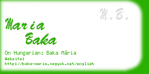 maria baka business card